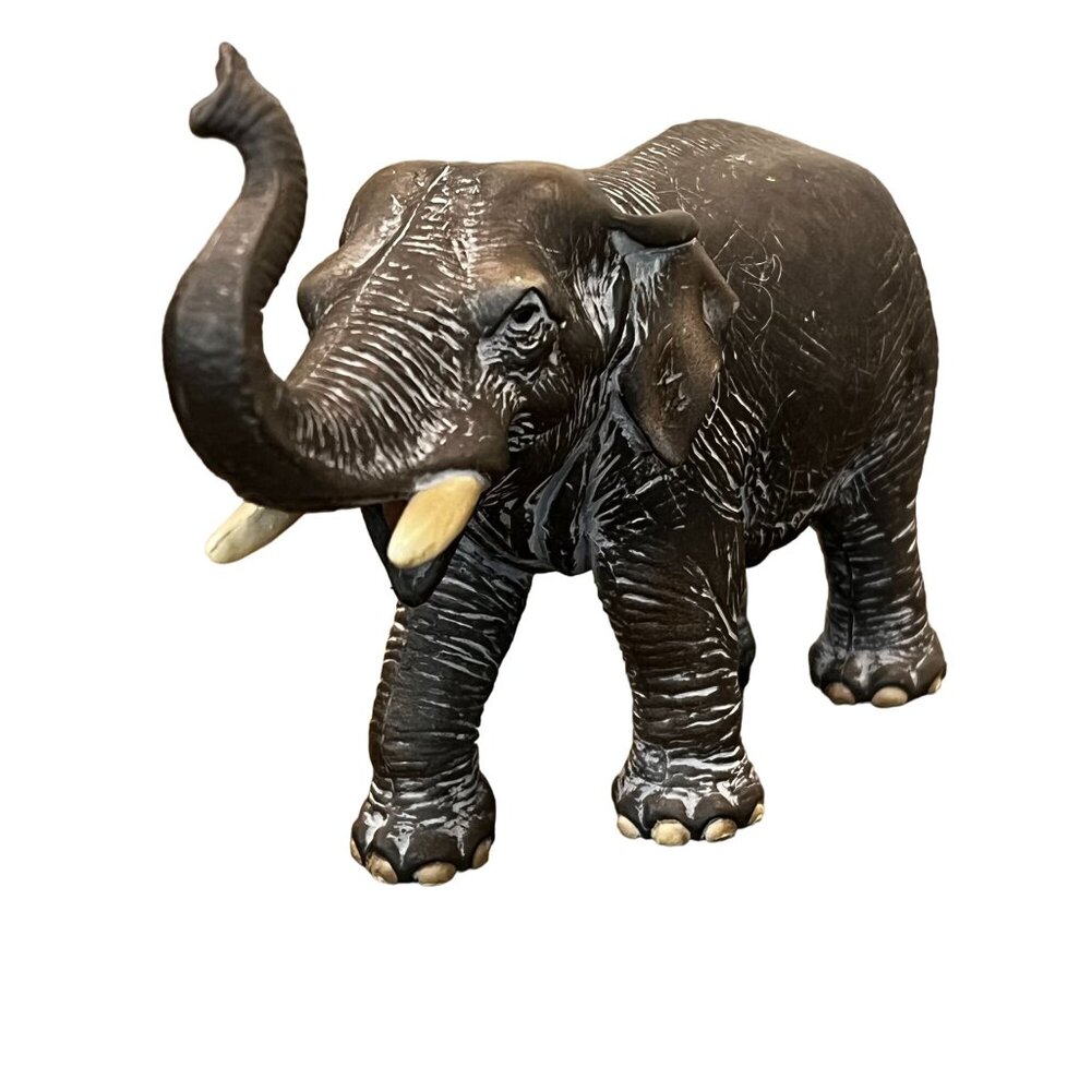 1997 Schleich Germany Gray Asian Elephant Figurine 6.5" x 3.5" Vintage